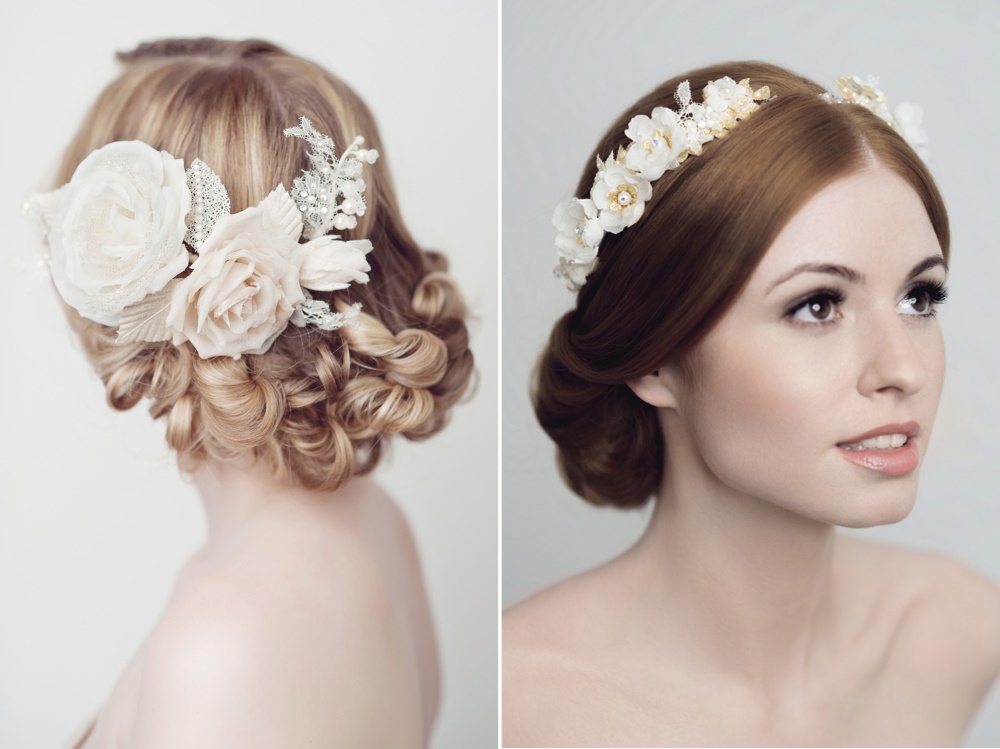 Rosalie Bridal Hair Comb & Valentia Headdress from Yelena Accessories