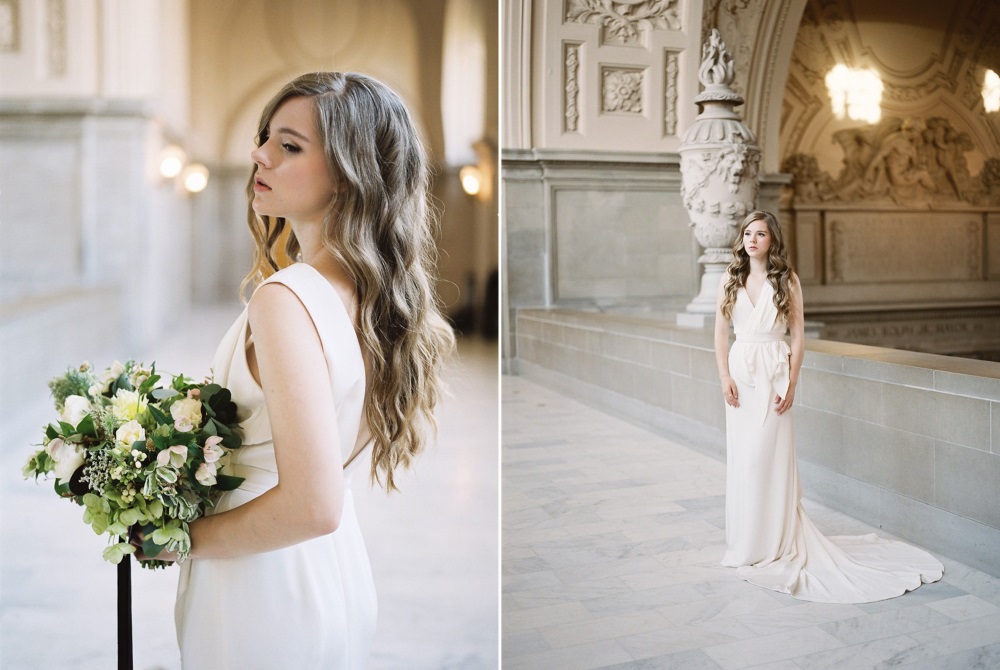 Beautiful City Hall Elopement Wedding Dress // Photography ~ Lara Lam