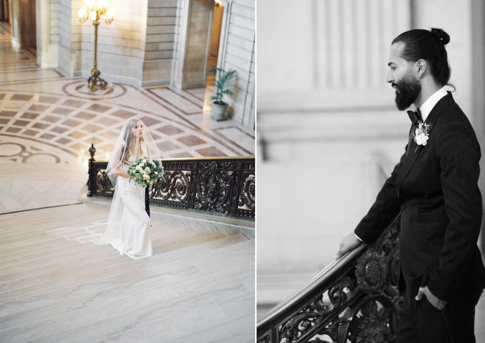 Chic City Hall Elopement First Look // Photography ~ Lara Lam