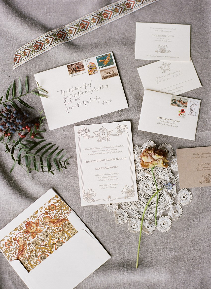 Vintage Floral Wedding Stationery // Photography ~ Whitney Neal