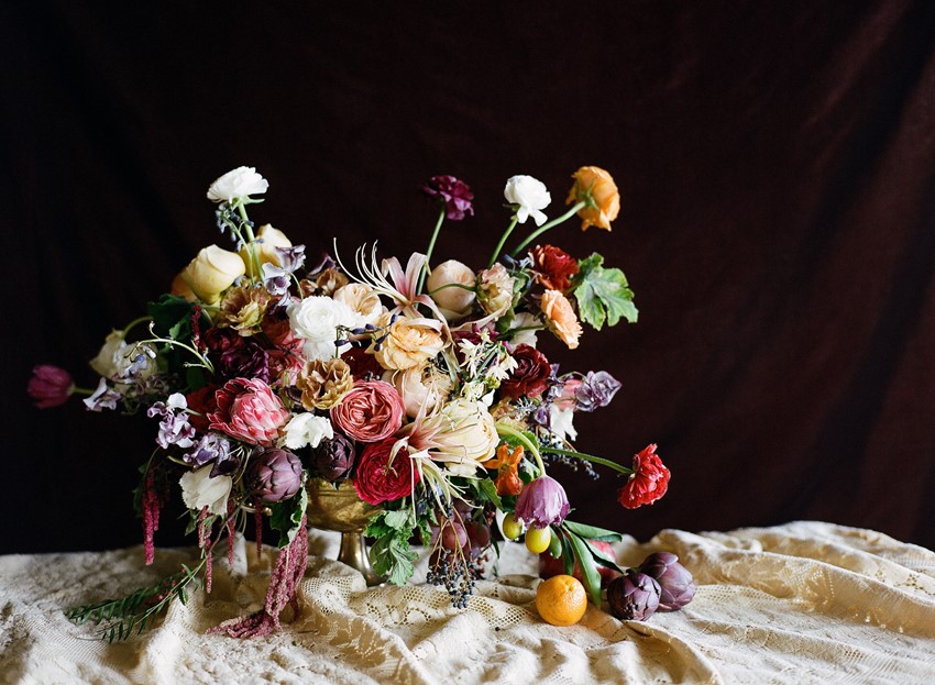 Dutch Masters Inspired Floral Centrepiece // Photography ~ Whitney Neal