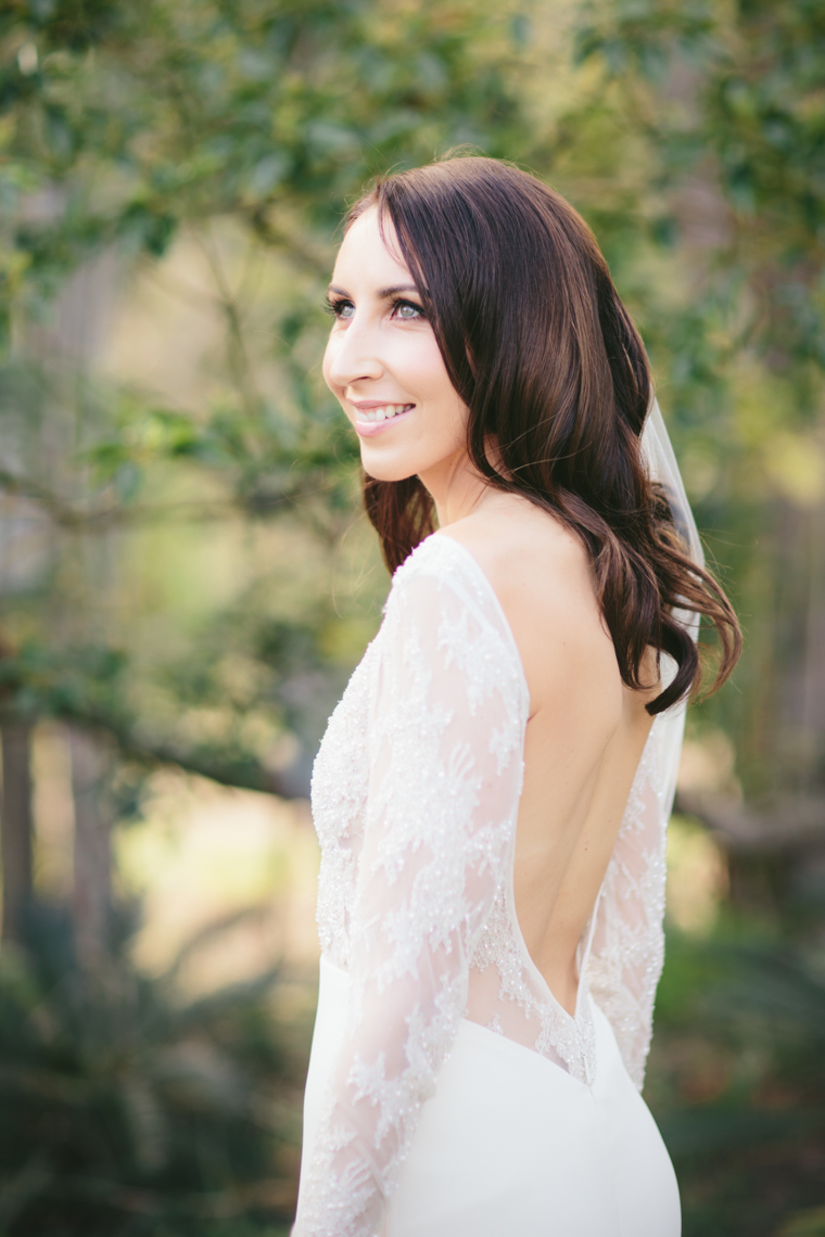Glamorous Bridal Look and Plunge Back Wedding Dress // Photography - White Images