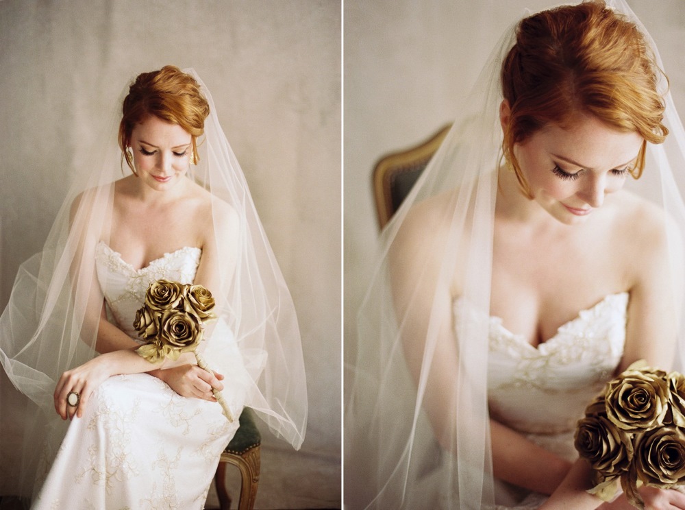 Gold Rose Bridal Bouquet // Photography ~ Lara Lam