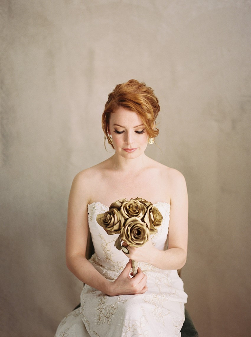 Gold Rose Bridal Bouquet // Photography ~ Lara Lam