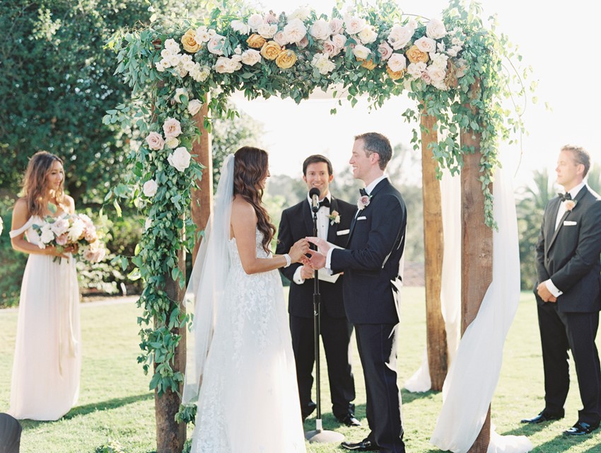 Romantic Outdoor Wedding Ceremony with a Floral Chuppah // Photography ~ Carmen Santorelli Photography