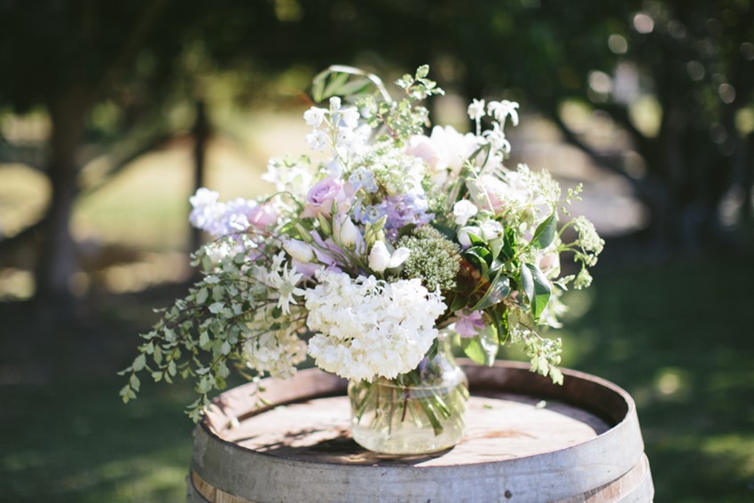 Lilac & Lavender Floral Wedding Centrepiece // Photography ~ White Images