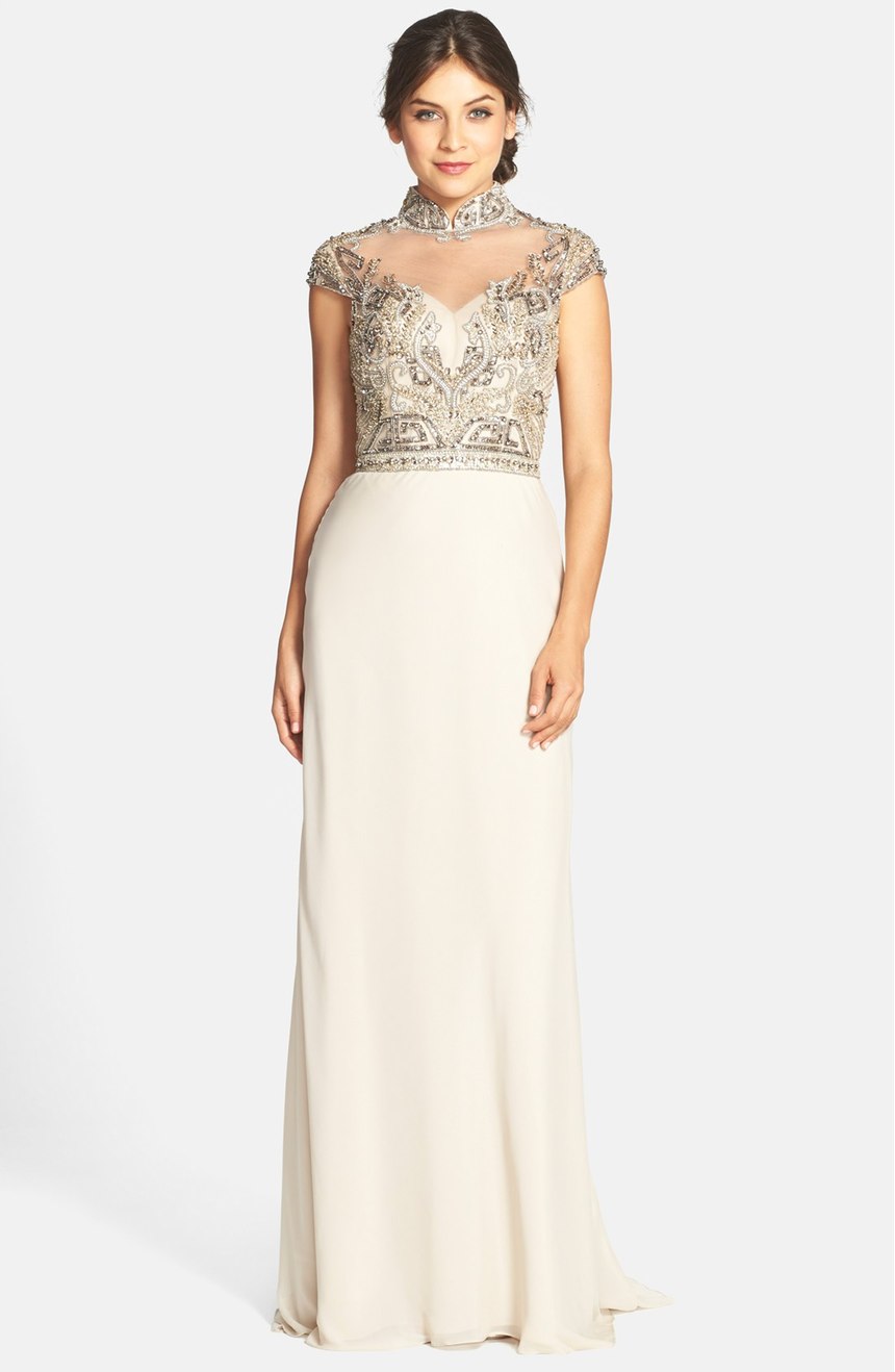 Embellished High Neck Bridal Gown Under $1000