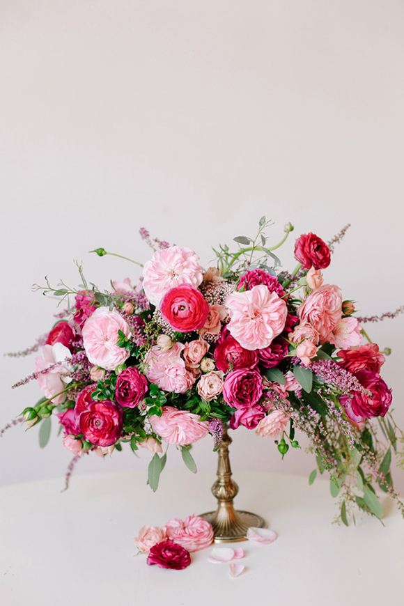Fuchsia Floral Wedding Centrepiece