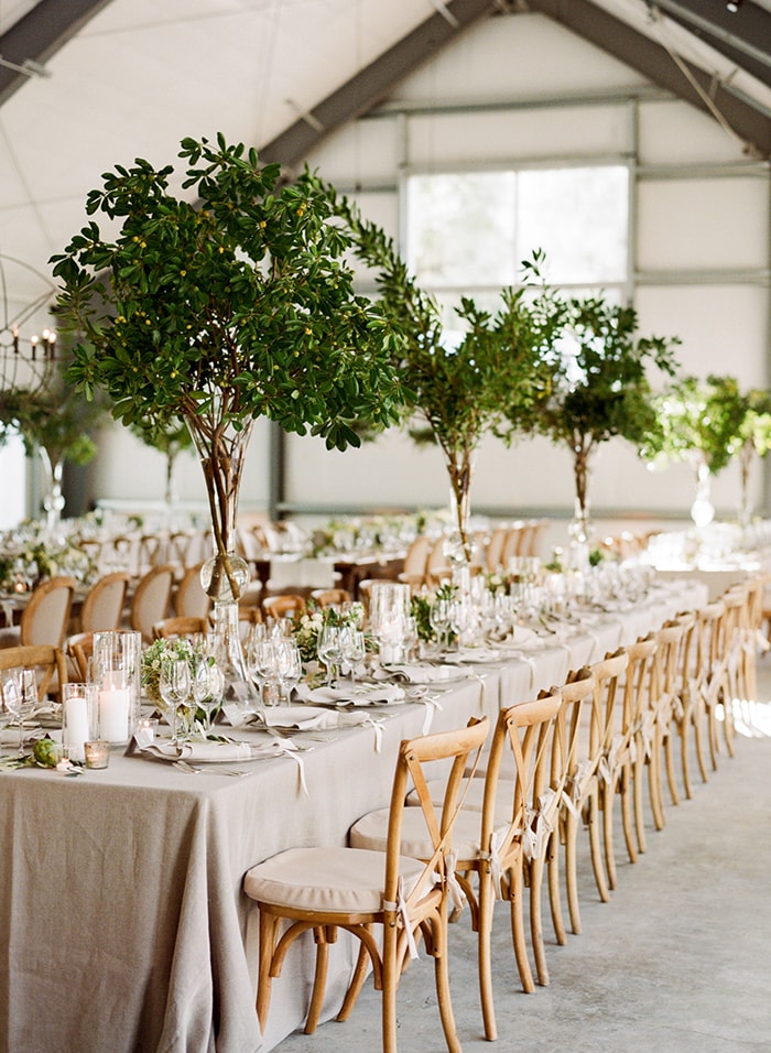 Garden Inspired Greenery Tall Wedding Centrepieces