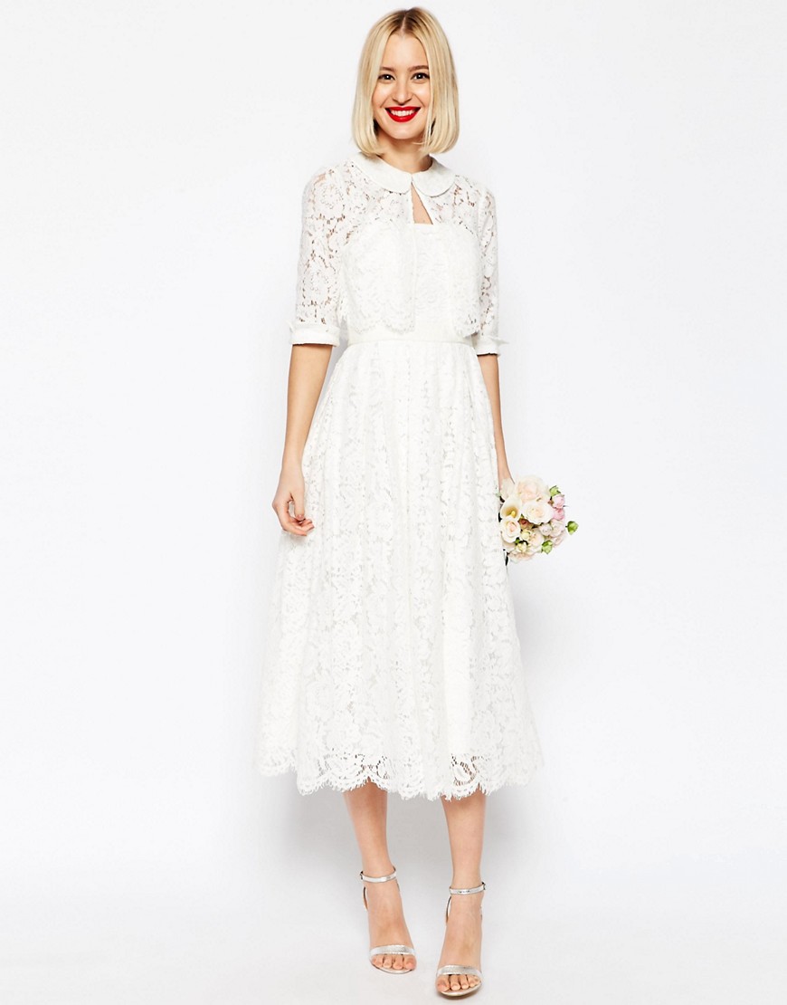 Lace Wedding Dress with Crop Jacket