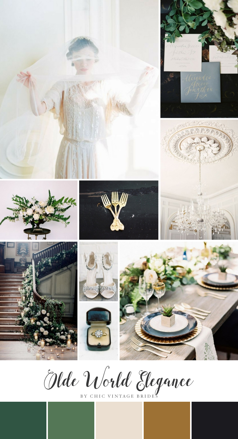 Olde World Elegance Wedding Inspiration Board