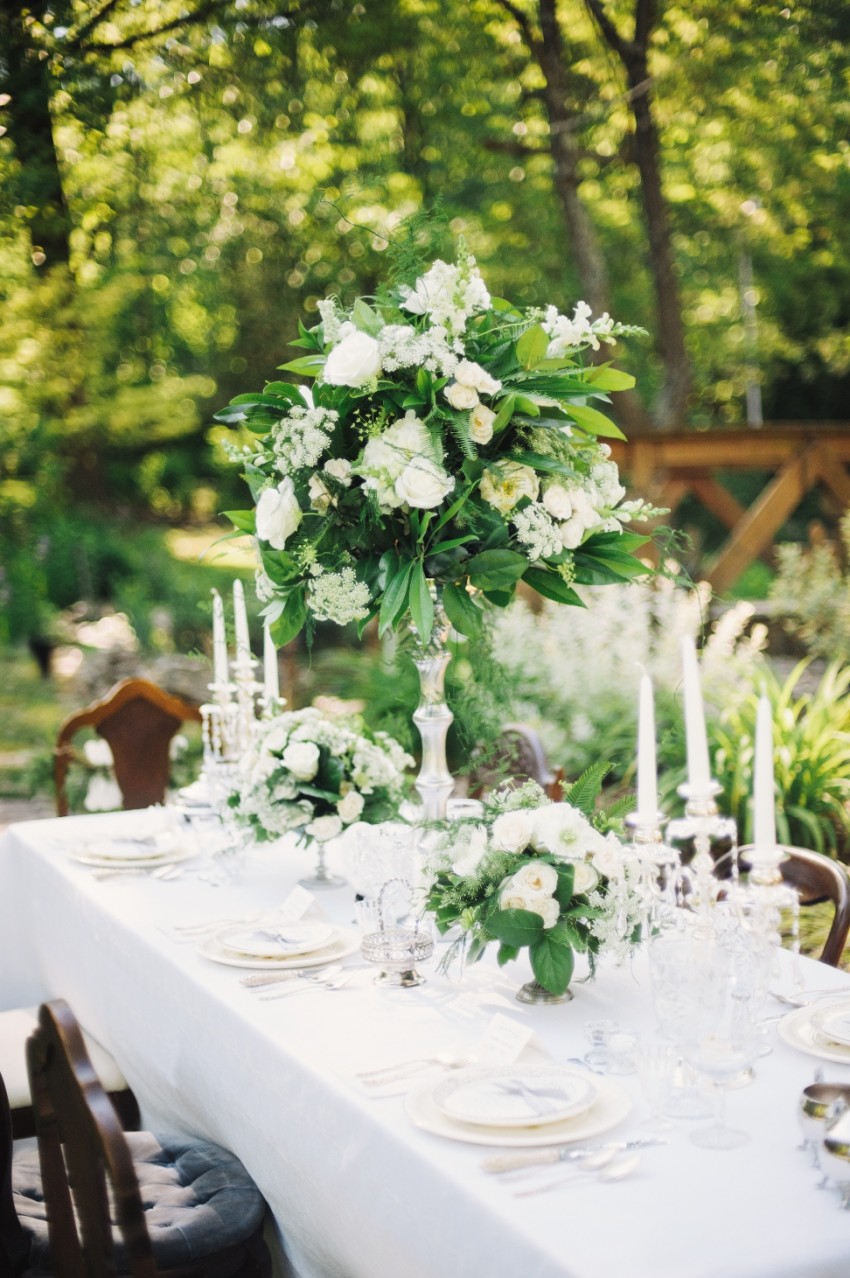 Tall Downton Abbey Inspired Wedding Centrepiece