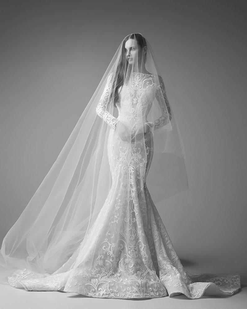Long Sleeve Lace Fishtail Wedding Dress from Saiid Kobeisy's 2017 Collection