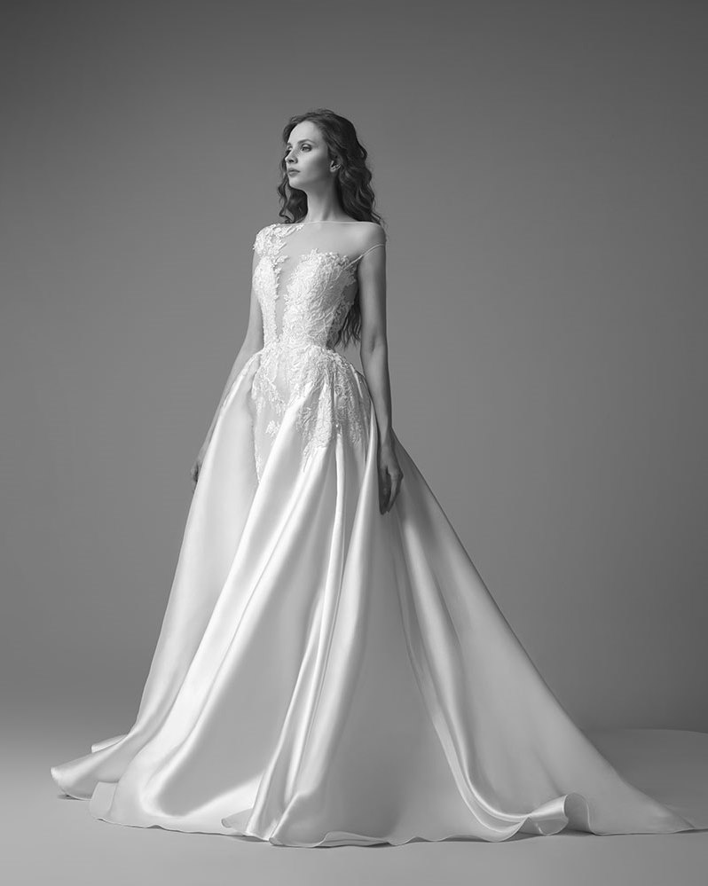 Dramatic Plunging Illusion Neckline Wedding Dress from Saiid Kobeisy's 2017 Collection