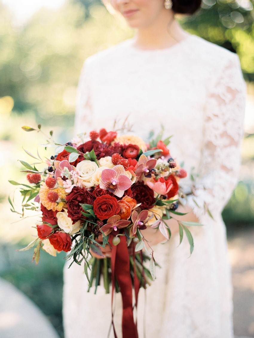 Romantic Fall Bridal Bouquet // Photography ~ Kristin La Voie Photography