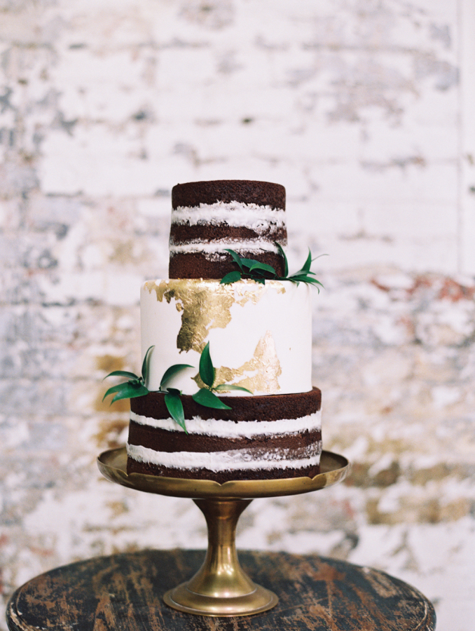Naked and Painted Chocolate Wedding Cake