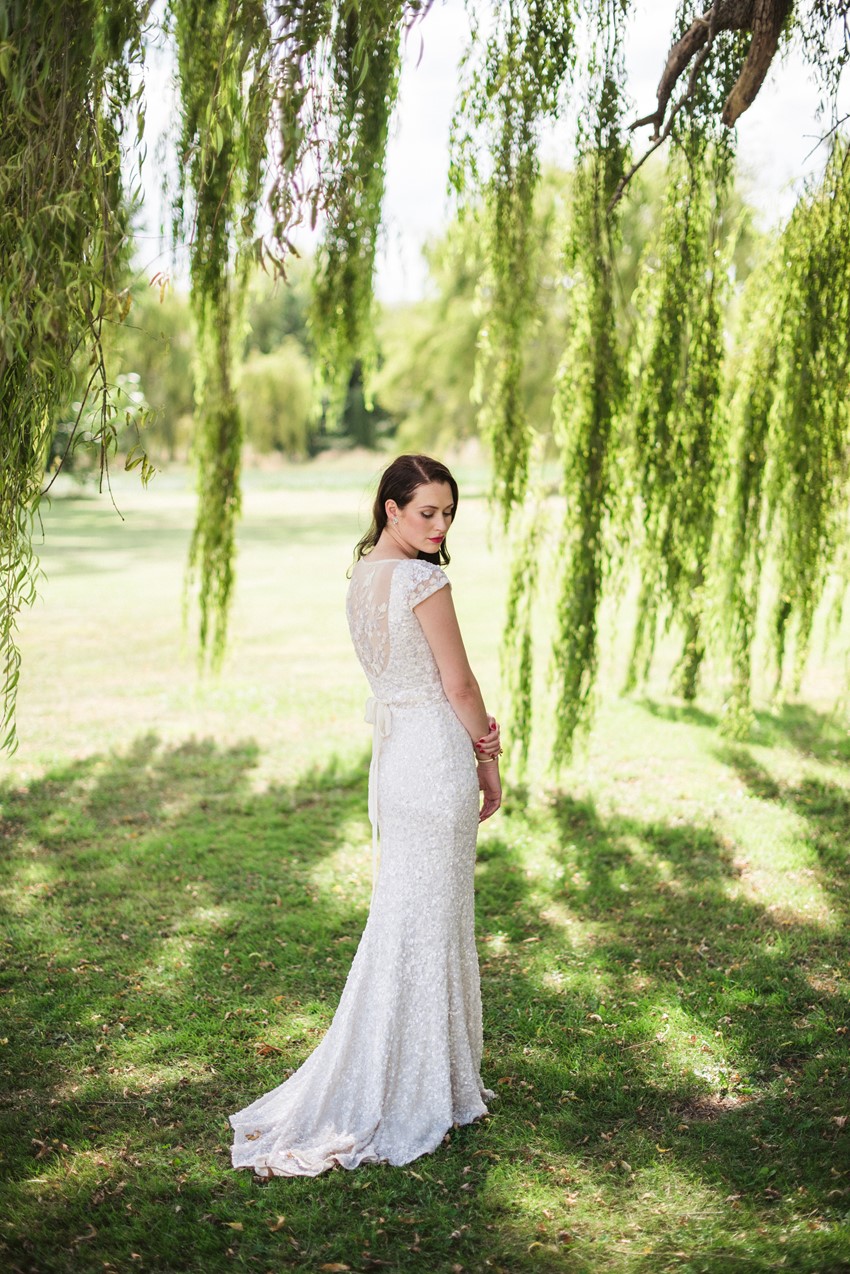 Vintage Inspired Bride in a Sequin Wedding Dress // Photography ~ Meredith Lord Photography