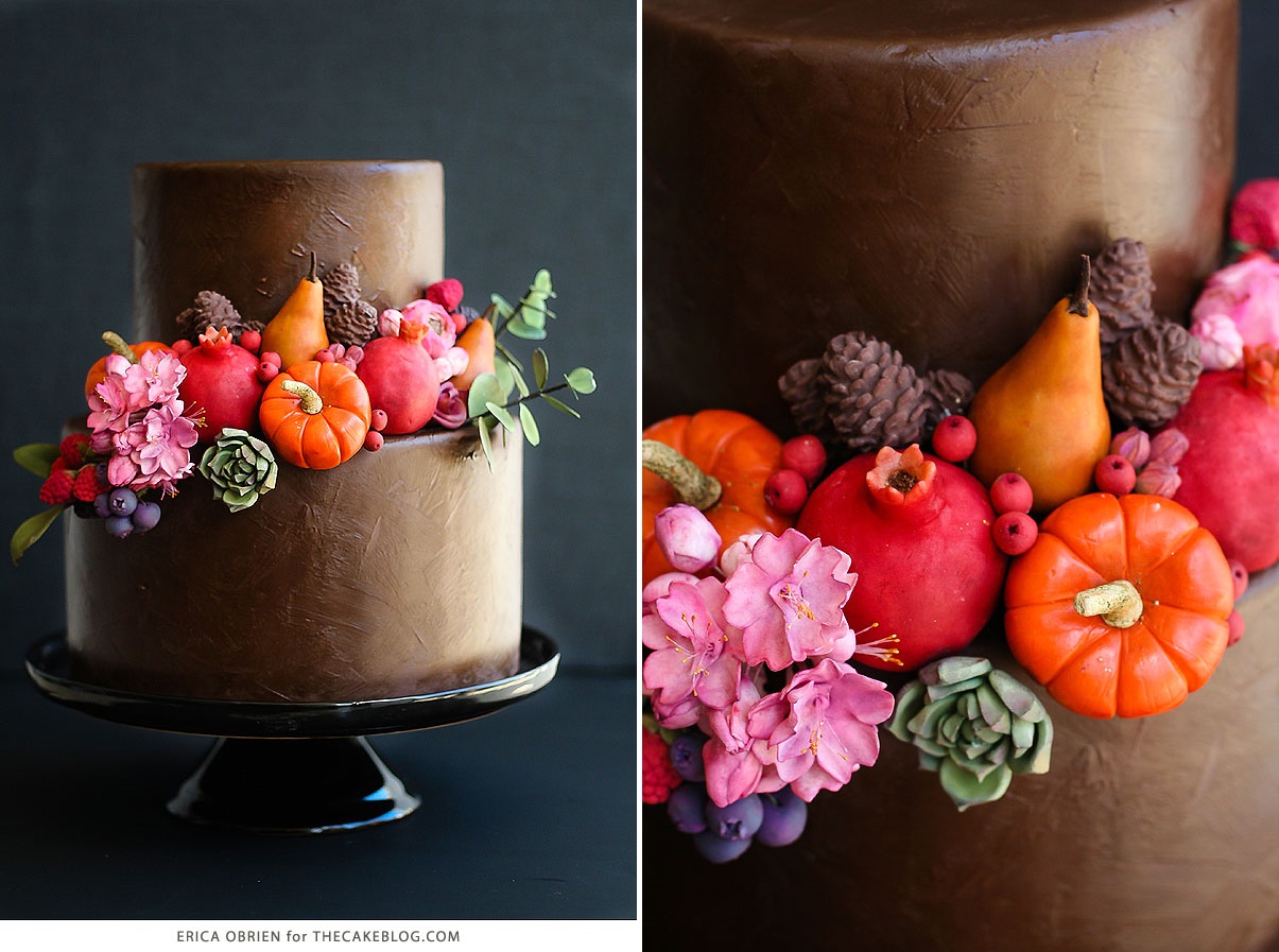 Autumn Chocolate Wedding Cake