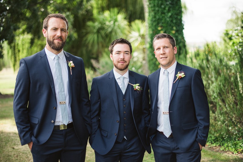 Groom & Groomsmen in Navy Suits // Photography ~ Meredith Lord Photography