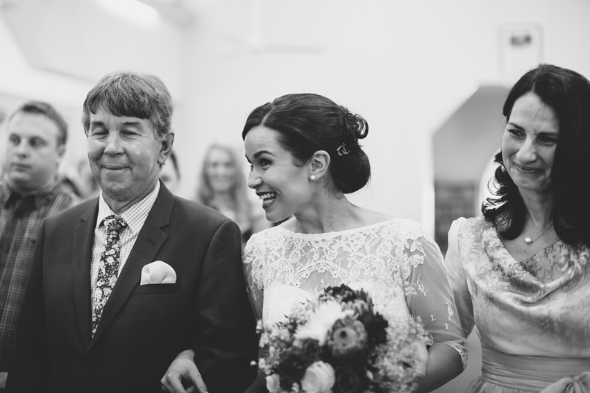 Mum and Dad Walking Bride Down the Aisle