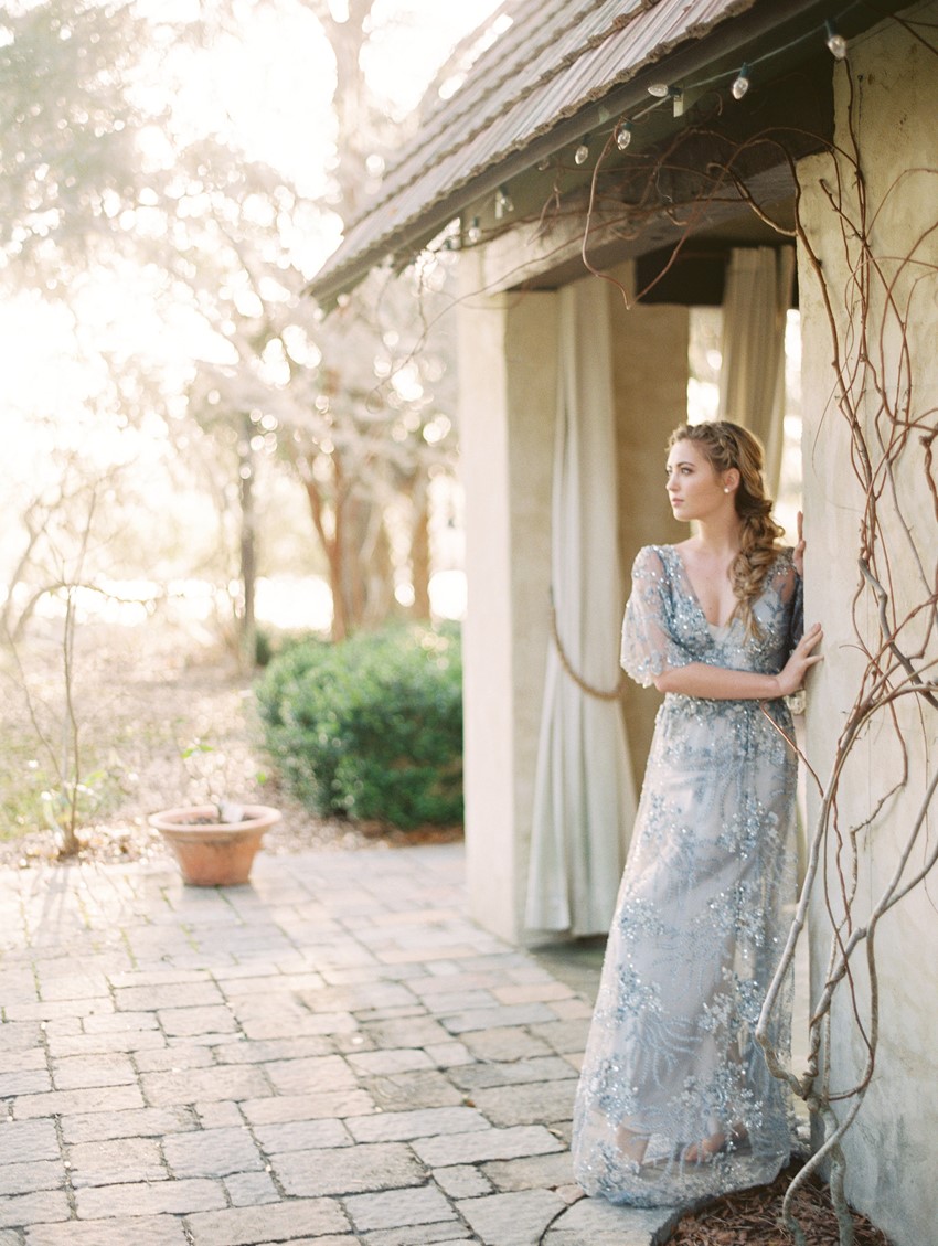 Beaded Blue Wedding Dress \\ Photography - Charla Storey