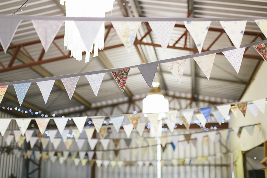 DIY Bunting for a Farm Shed Wedding Reception // Photography ~ White Images