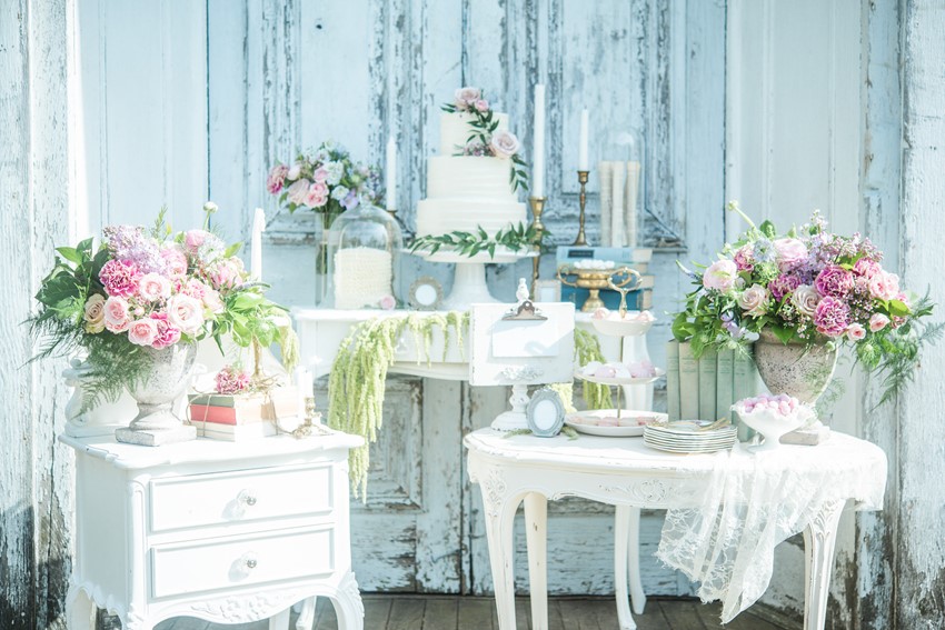 Sweet Vintage Wedding Cake Table // Photography ~ Injoy Imagery