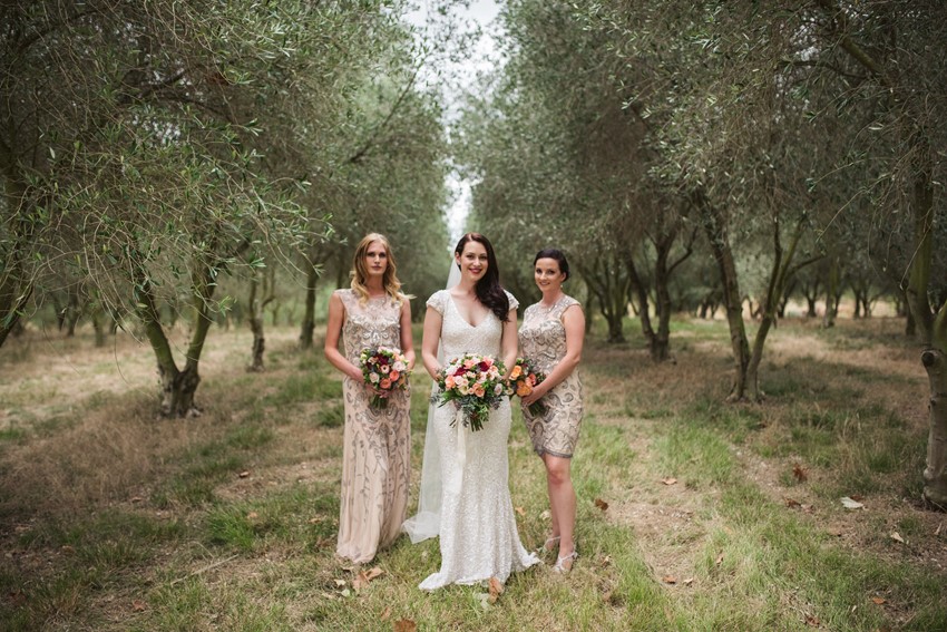Vintage Inspired Bride & Bridesmaids in Blush // Photography ~ Meredith Lord Photography