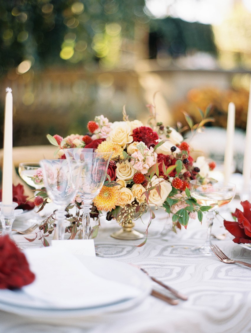 Fall Floral Wedding Centrepiece // Photography ~ Kristin La Voie Photography