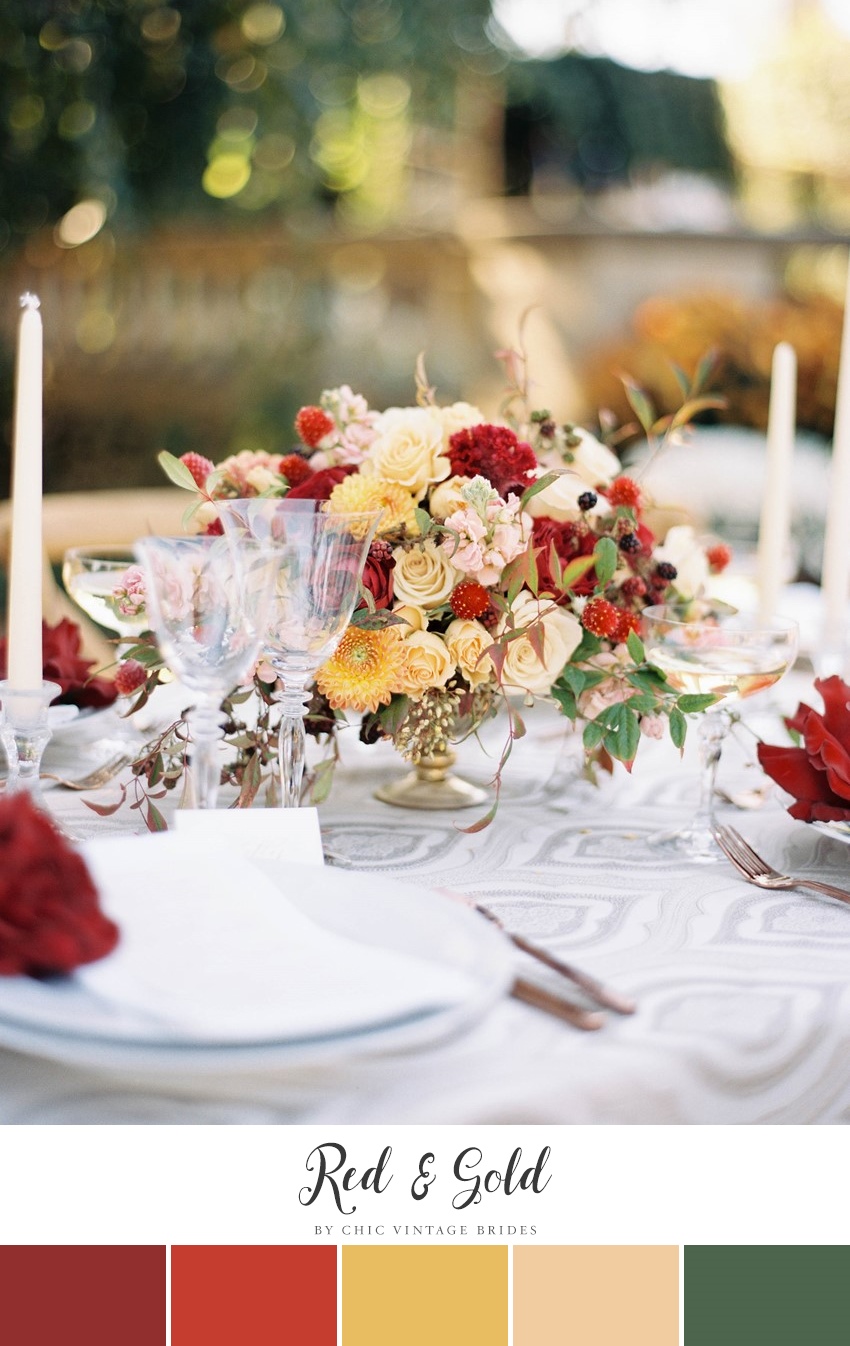Red & Gold Fall Wedding Color Palette || Autumn Wedding || Wedding Centrepiece || Wedding Flowers || Wedding Colours