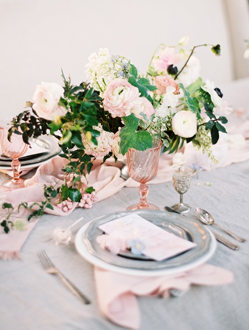 Romantic Intimate Wedding Place Setting \\ Photography - Charla Storey