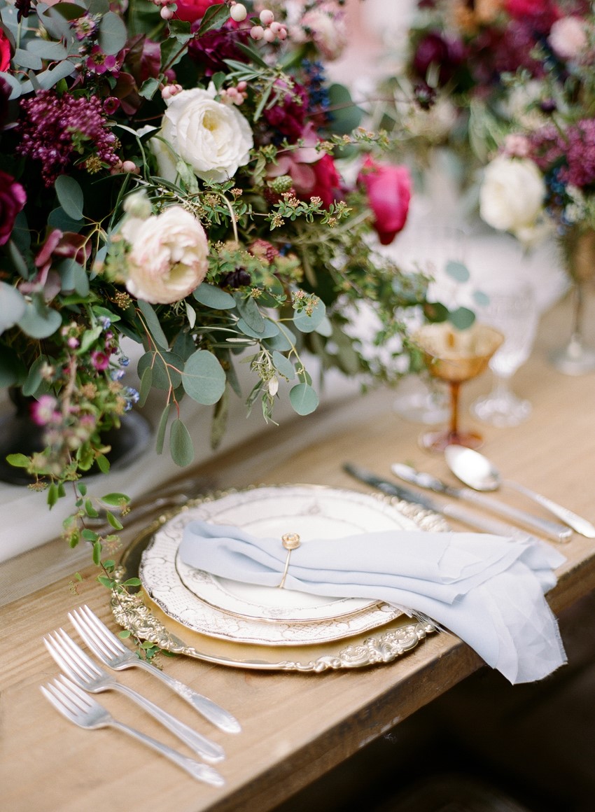 Elegant Gold Wedding Place Setting // Photography ~ Rebecca Yale Photography