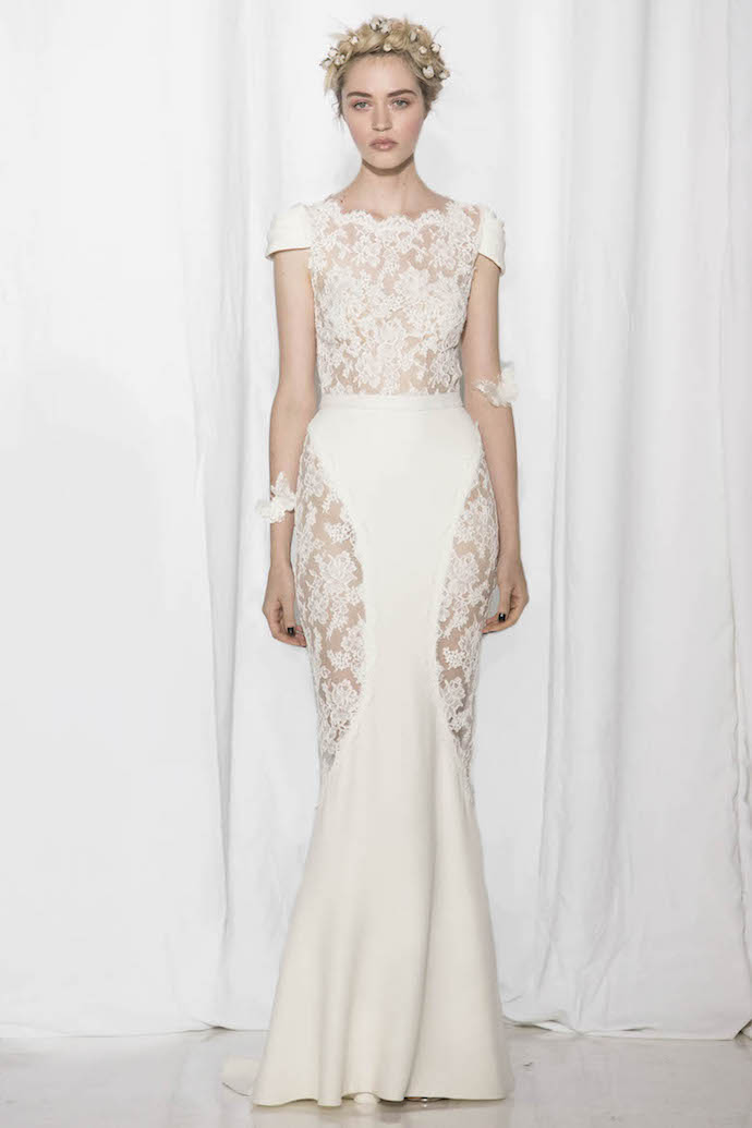 Slinky Lace Wedding Dress from Reem Acra's 2017 Bridal Colleciton
