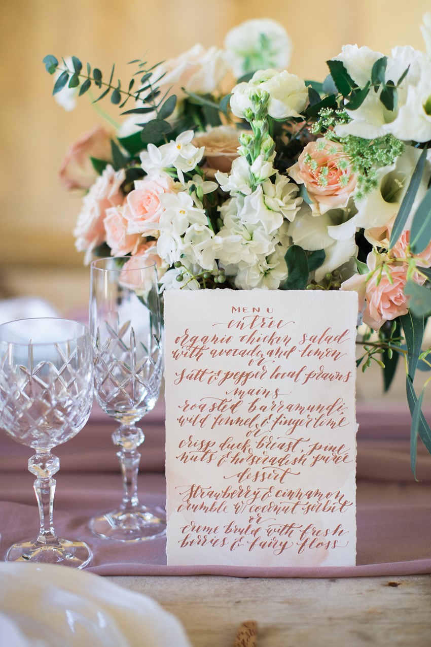 Calligraphy Wedding Menu // Photography ~ White Images
