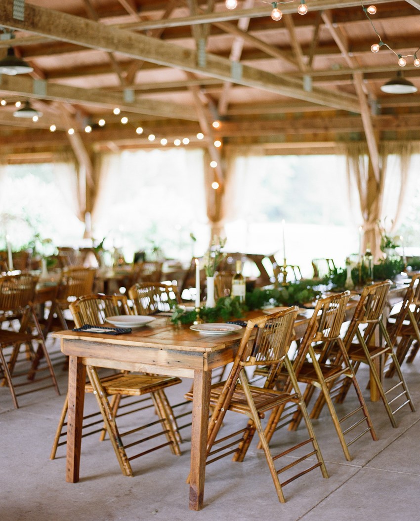 Rustic Wedding Reception Venue with Greenery // Photography ~ Emily Steffen