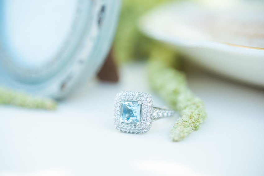 Stunning Blue Engagement Ring // Photography ~ Injoy Imagery