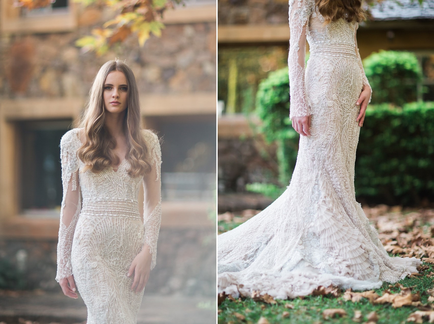 Beautifully Embellished Long Sleeve Wedding Dress // Photography ~ White Images