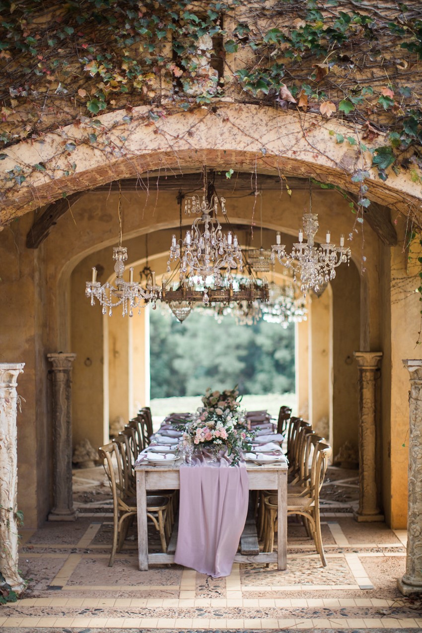 Romantic Wedding Reception Under Chandeliers // Photography ~ White Images