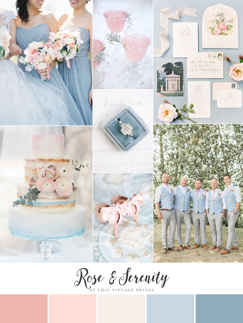 Rose & Serenity - Romantic Wedding Inspiration in Pantone's Colours of the Year