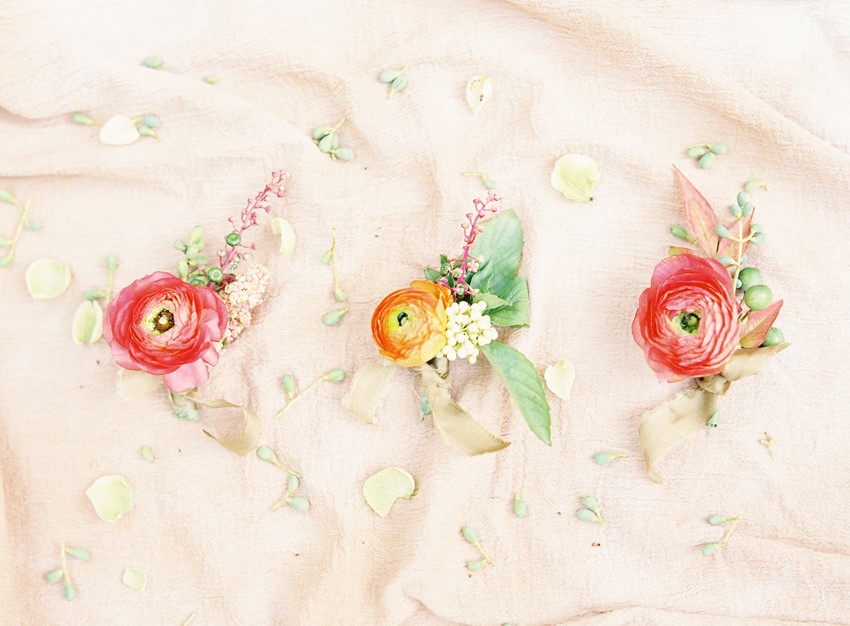 Ranunculus Wedding Boutonnieres // Photography ~ Kayla Barker Fine Art Photography