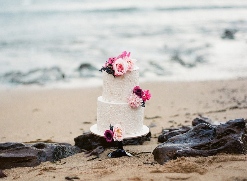 Beach Wedding Cake // Photography ~ Love Note Photography