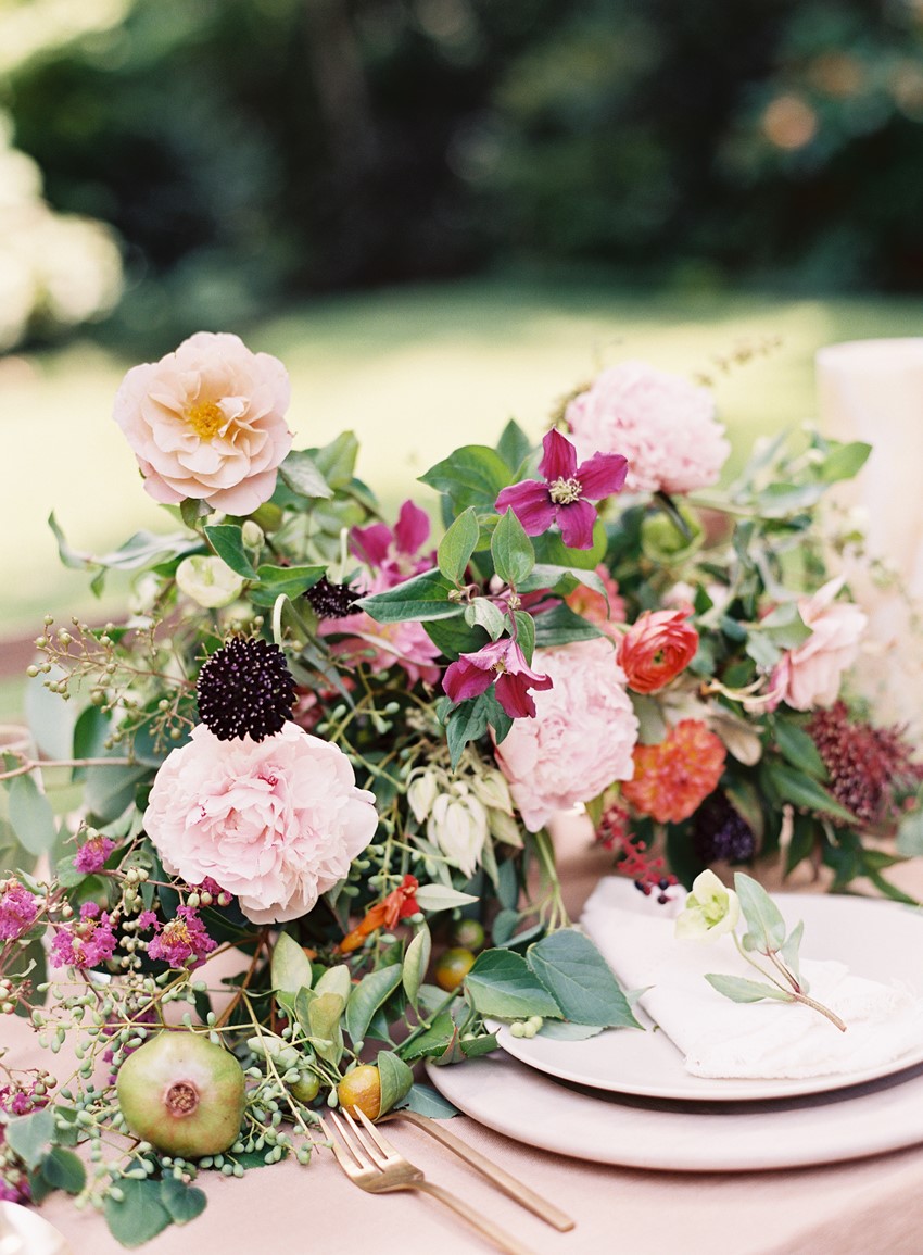 Garden Wedding Floral Centerpiece // Photography ~ Kayla Barker Fine Art Photography