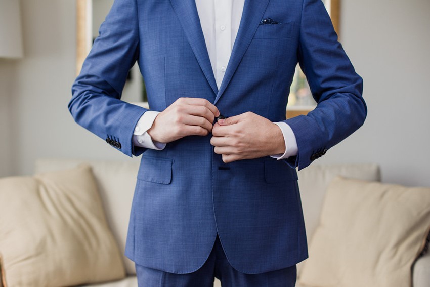 Blue Groom's Suit // Photography ~ Bless Photography