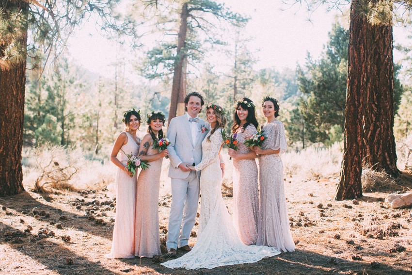 Boho Bride & Groom and Mismatched Bridesmaids // Photography ~ The Darlene