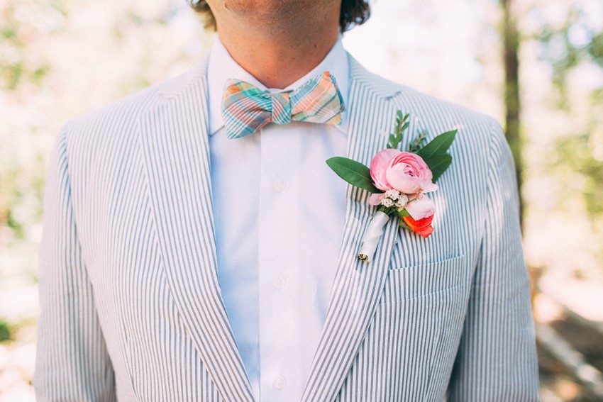 Vintage Inspired Groom in a Seersucker Suit and Bow Tie // Photography ~ The Darlene