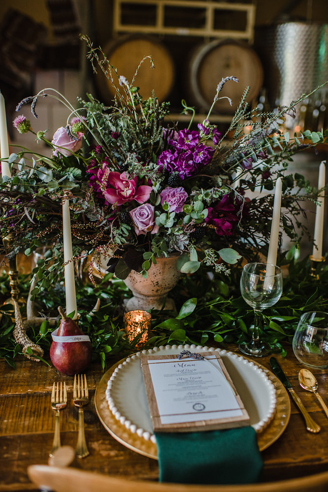 Rustic Winery Wedding Place Setting // Photogrpahy ~ Ashley D Photography
