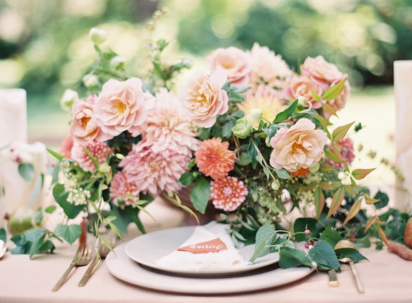 Terracotta Modern Vintage Wedding Floral Centerpiece // Photography ~ Kayla Barker Fine Art Photography