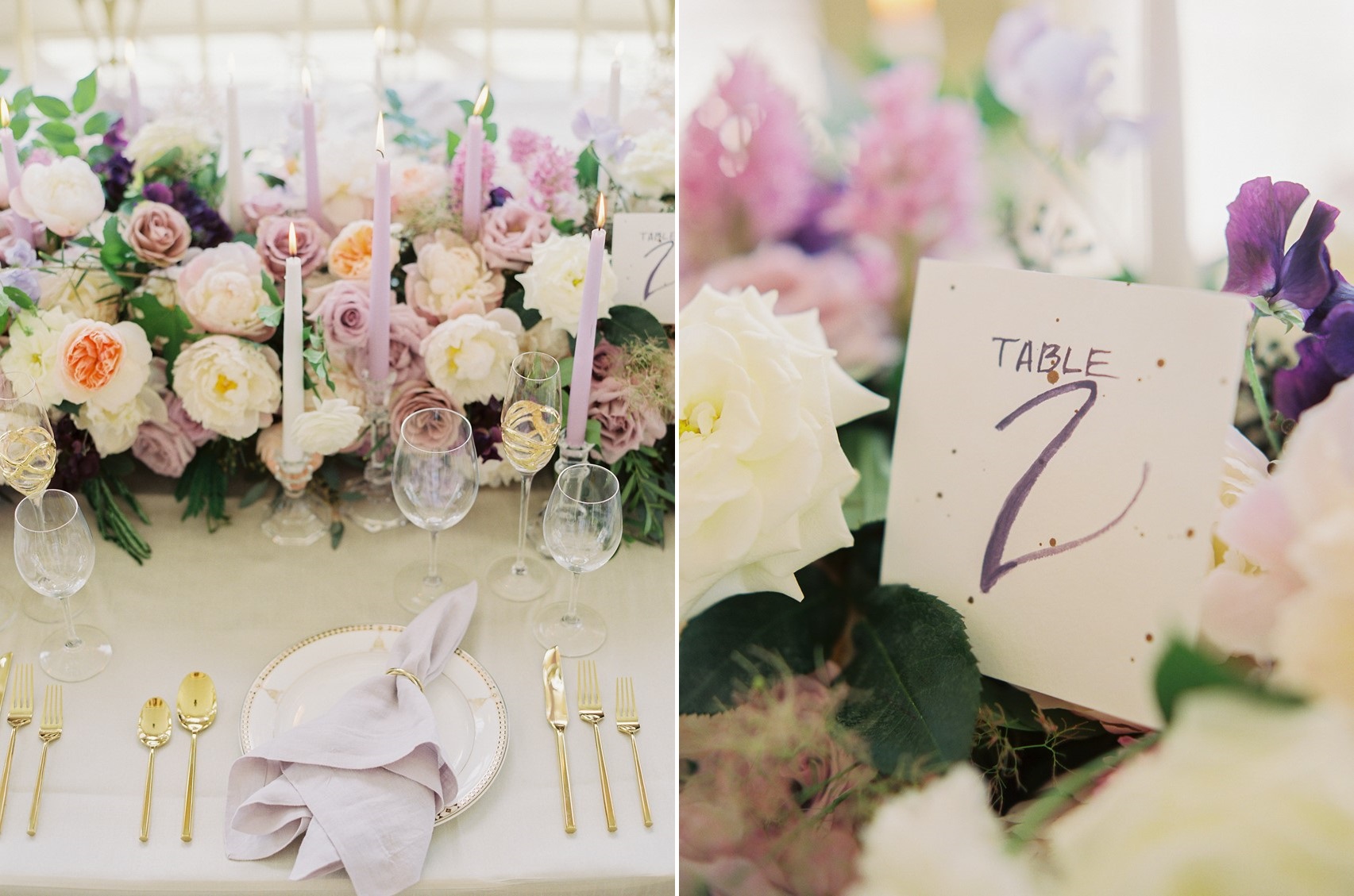 Romantic Vintage Wedding Place Setting & Table Number // Photography ~ CJK Visuals