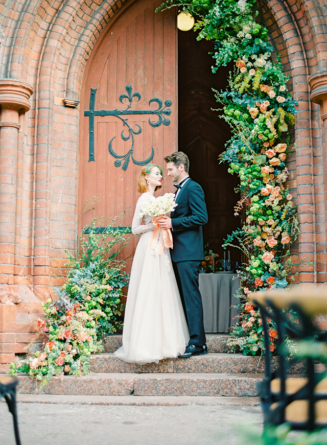 Romantic Peach & Green Vintage Wedding Inspiration