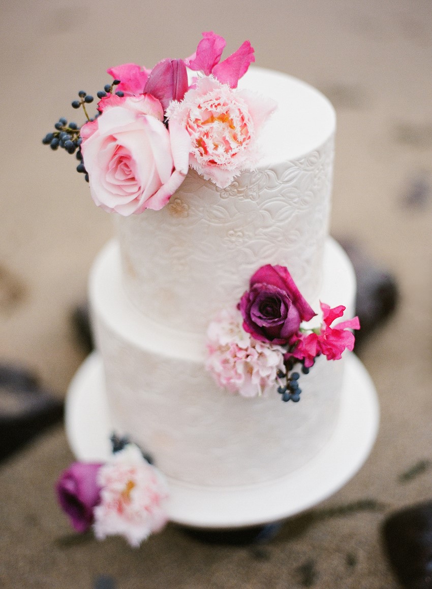 Stunning beach wedding cake // Photography ~ Love Note Photography